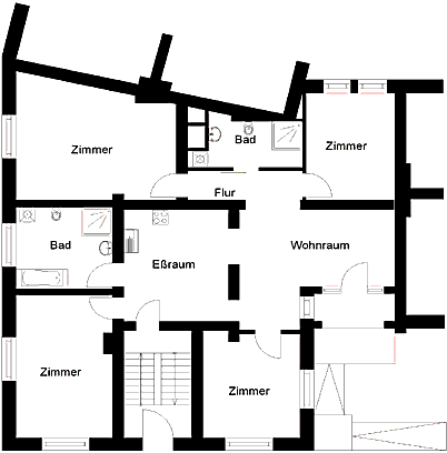 Grundriss der Probe- und Übergangswohnung